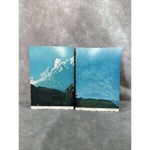 Lot Of (2) Vintage postcard of Eruption of Mt. St. Helens Unused